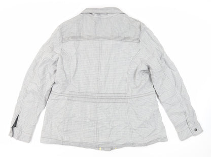 NEXT Womens Grey Geometric Jacket Size 18 Zip