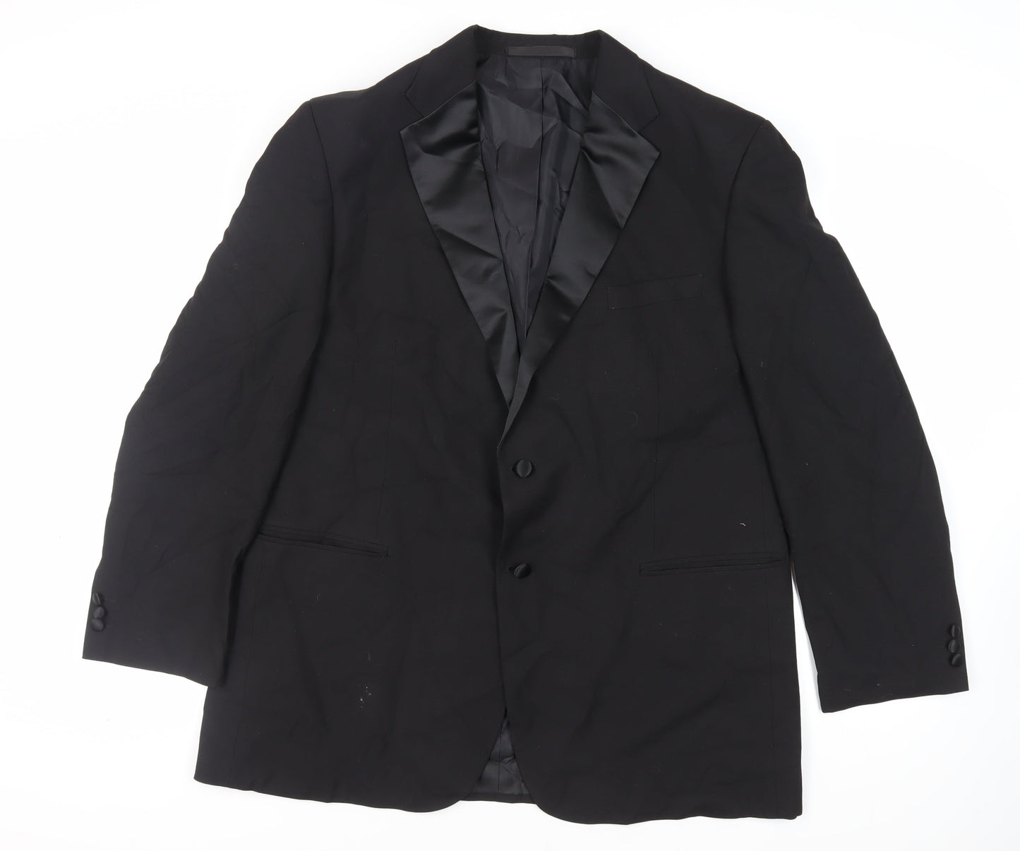 Mens UK Size 46 Marks and Spencer Regular Black Suit Tuxedo