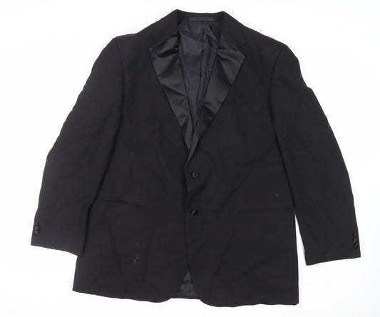 Mens UK Size 46 Marks and Spencer Regular Black Suit Tuxedo