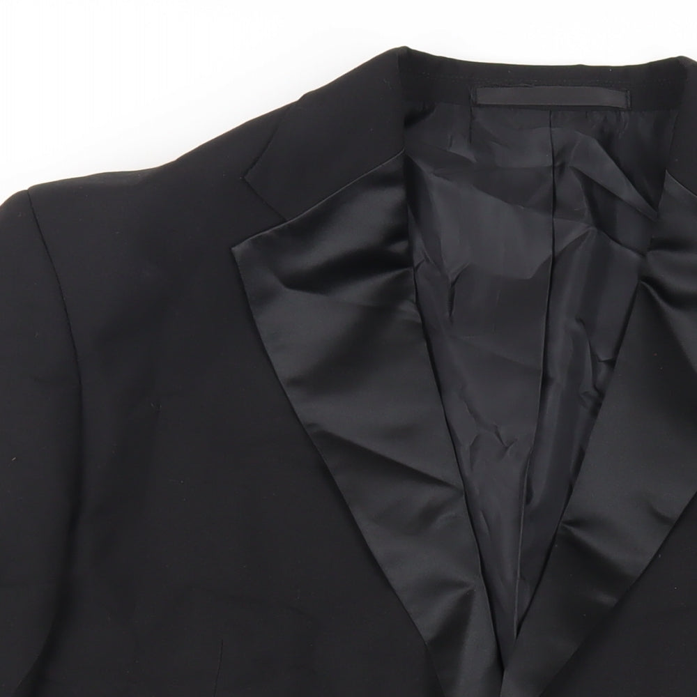 Mens UK Size 46 Marks and Spencer Regular Black Suit Tuxedo