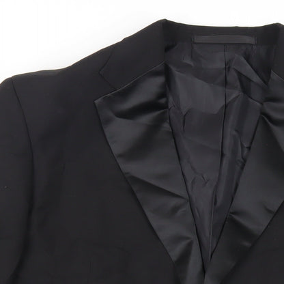 Mens UK Size 46 Marks and Spencer Regular Black Suit Tuxedo