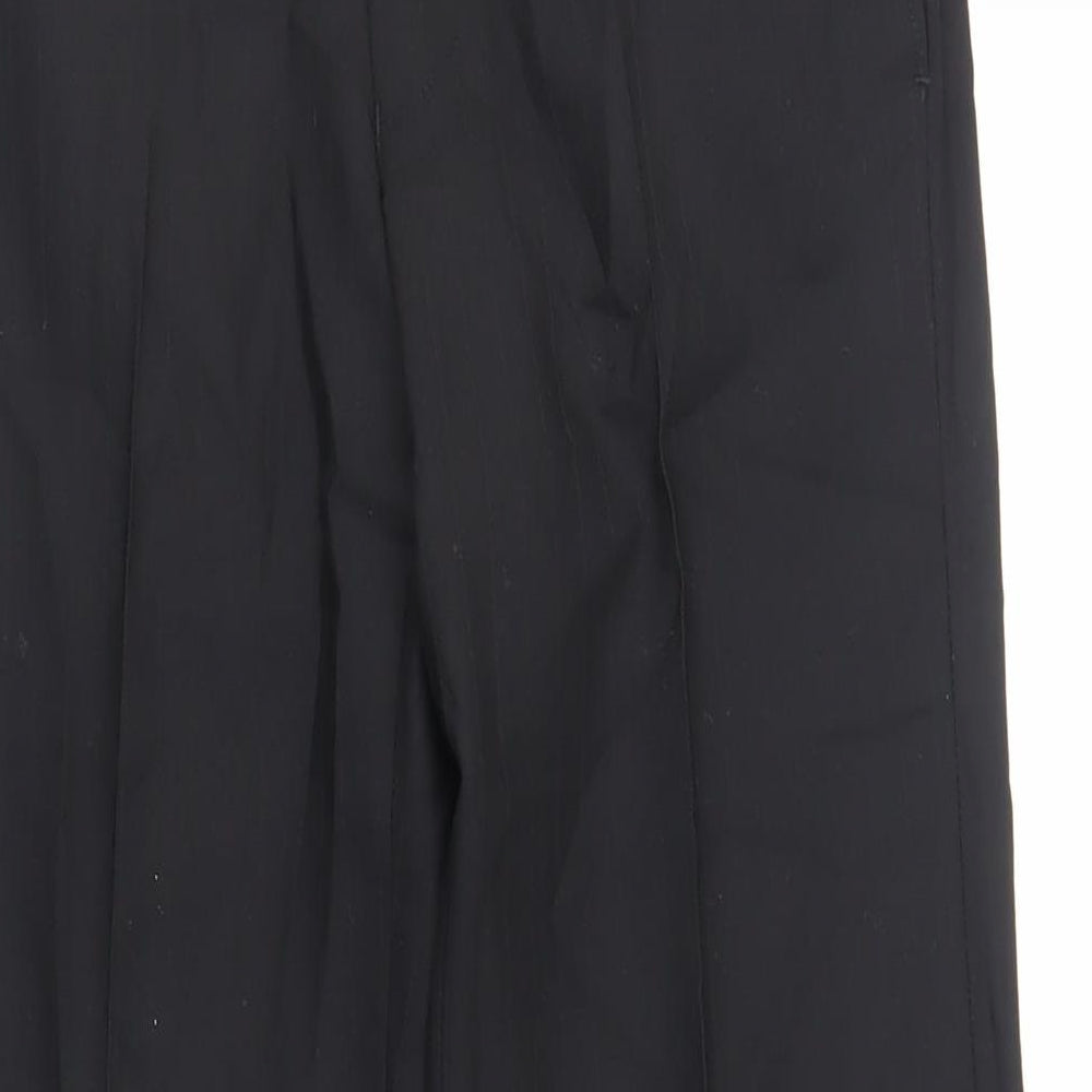 NEXT Mens Black Striped Polyester Dress Pants Trousers Size 30 in L30 in Regular Zip