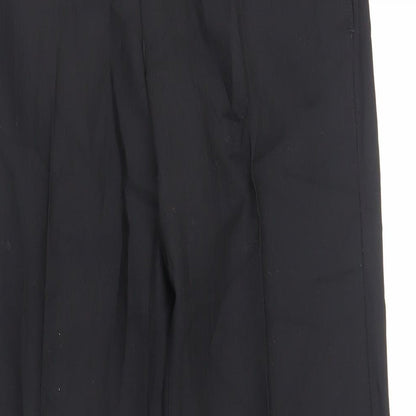 NEXT Mens Black Striped Polyester Dress Pants Trousers Size 30 in L30 in Regular Zip