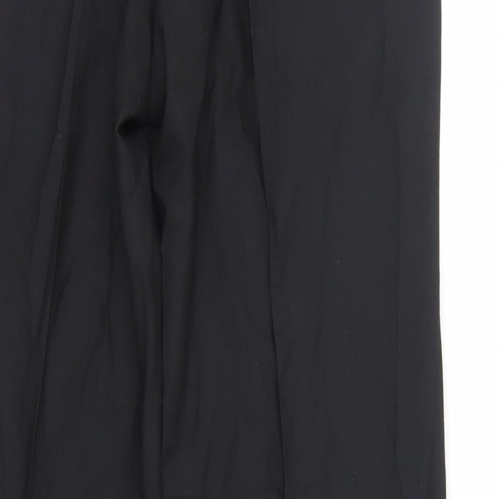 NEXT Mens Black Striped Polyester Dress Pants Trousers Size 30 in L30 in Regular Zip