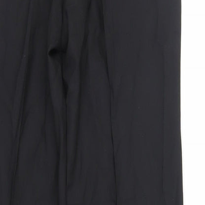 NEXT Mens Black Striped Polyester Dress Pants Trousers Size 30 in L30 in Regular Zip