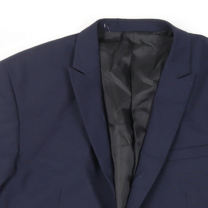 ASOS Mens Blue Polyester Jacket Suit Jacket Size 42 Regular