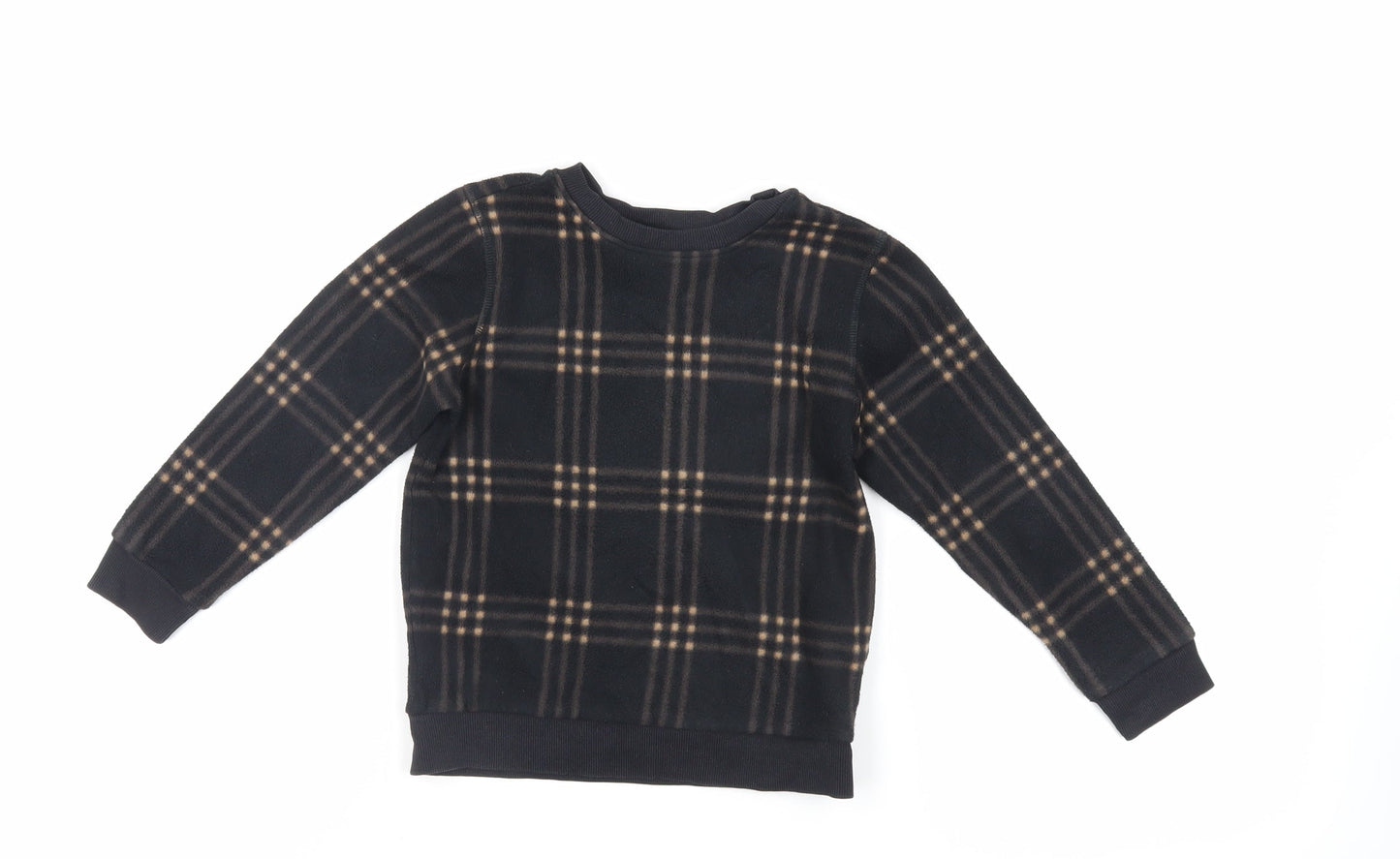 NEXT Boys Black Plaid Polyester Pullover Sweatshirt Size 4 Years Pullover