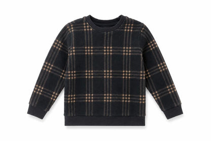 NEXT Boys Black Plaid Polyester Pullover Sweatshirt Size 4 Years Pullover