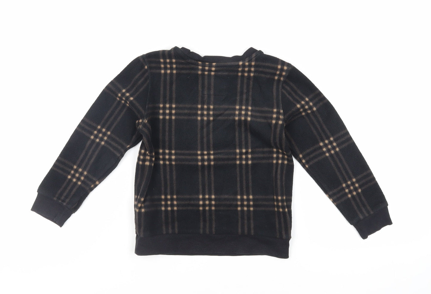 NEXT Boys Black Plaid Polyester Pullover Sweatshirt Size 4 Years Pullover