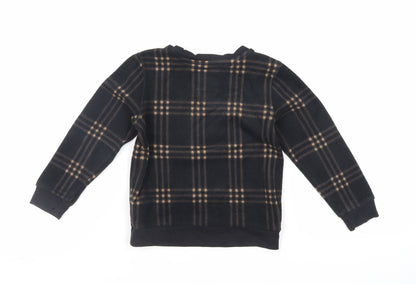 NEXT Boys Black Plaid Polyester Pullover Sweatshirt Size 4 Years Pullover