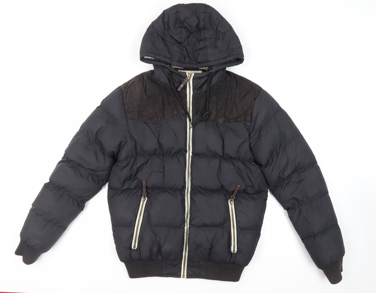 Mens UK Size S Brave Soul Black Puffer Jacket