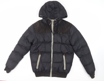 Mens UK Size S Brave Soul Black Puffer Jacket
