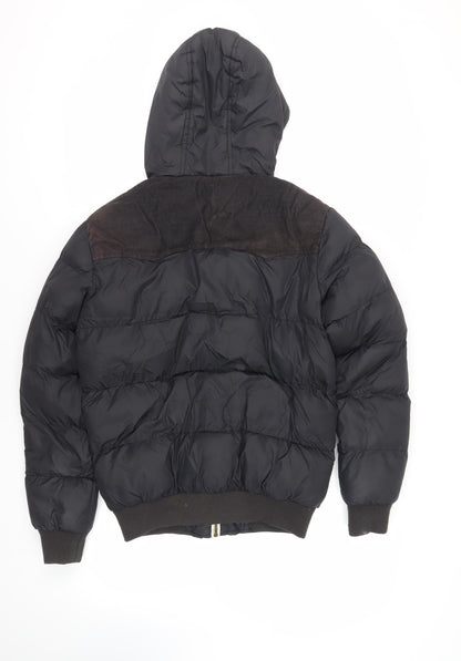 Mens UK Size S Brave Soul Black Puffer Jacket