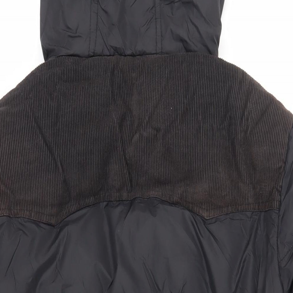 Mens UK Size S Brave Soul Black Puffer Jacket