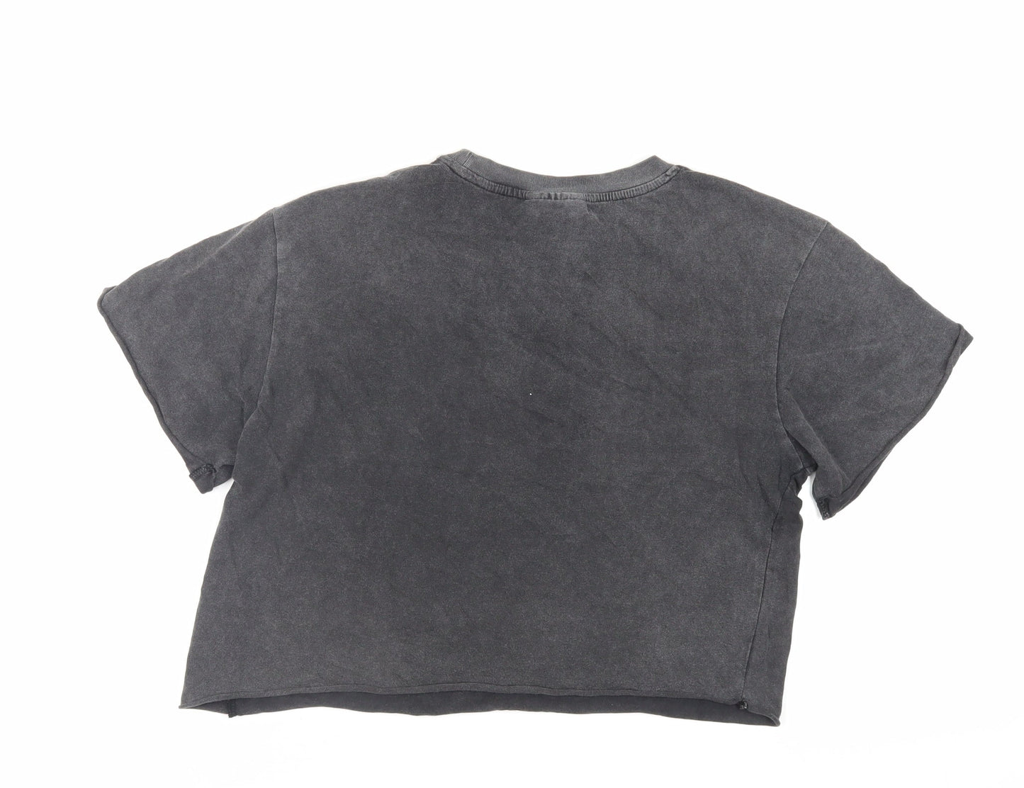 Womens UK Size 6 Topshop Grey Basic T-Shirt