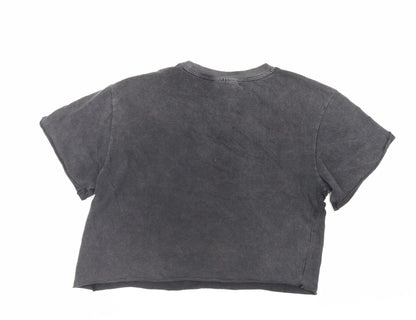 Womens UK Size 6 Topshop Grey Basic T-Shirt