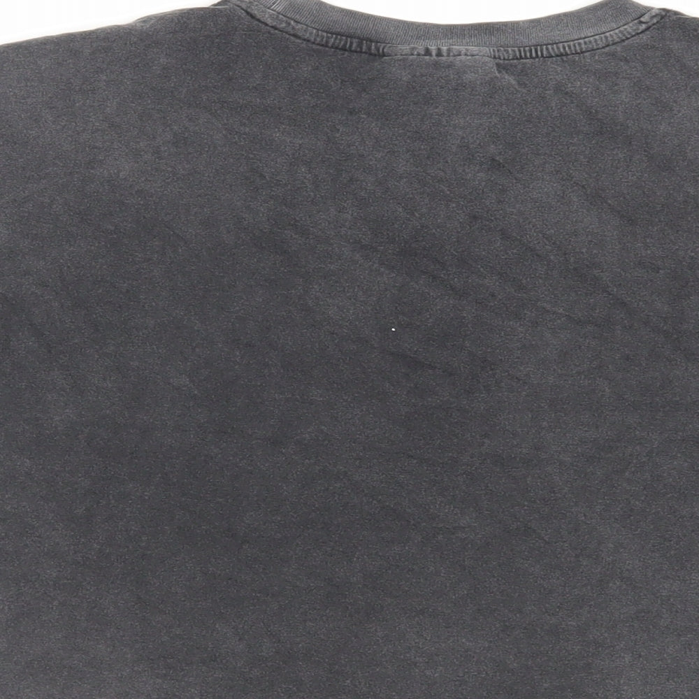 Womens UK Size 6 Topshop Grey Basic T-Shirt