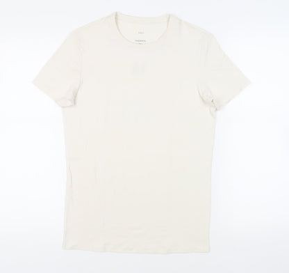 Marks and Spencer Mens Ivory Acrylic T-Shirt Size S Crew Neck - Thermal