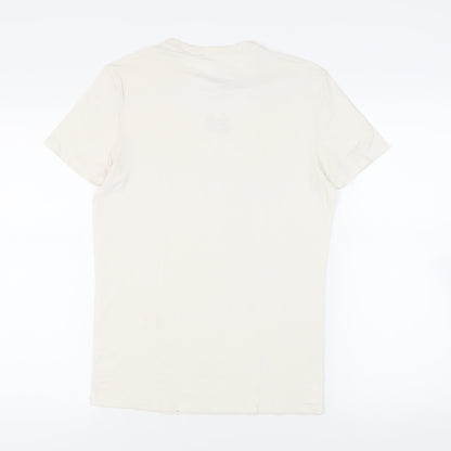 Marks and Spencer Mens Ivory Acrylic T-Shirt Size S Crew Neck - Thermal