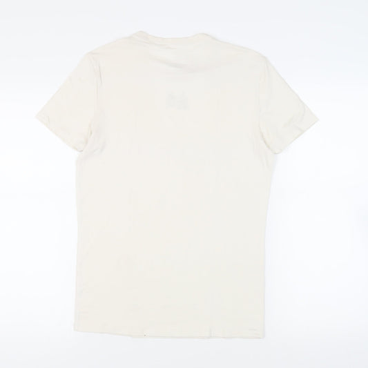 Marks and Spencer Mens Ivory Acrylic T-Shirt Size S Crew Neck - Thermal