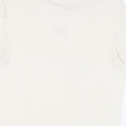 Marks and Spencer Mens Ivory Acrylic T-Shirt Size S Crew Neck - Thermal