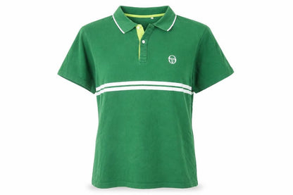 Sergio Tacchini Womens Green Cotton Basic Polo Size XL Collared - Logo