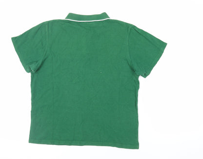 Sergio Tacchini Womens Green Cotton Basic Polo Size XL Collared - Logo