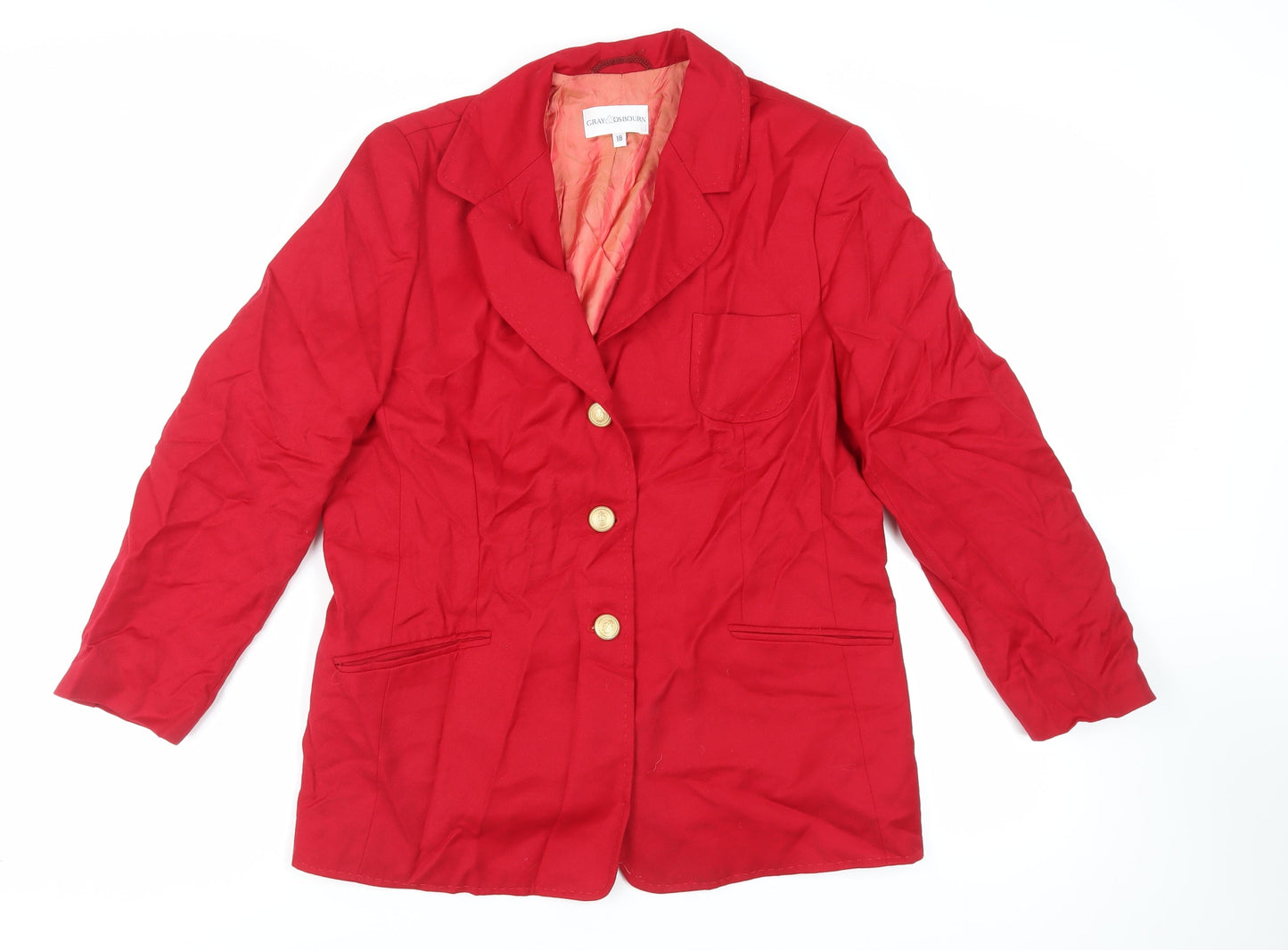 Womens UK Size 18 Gray Osbourn Red Jacket