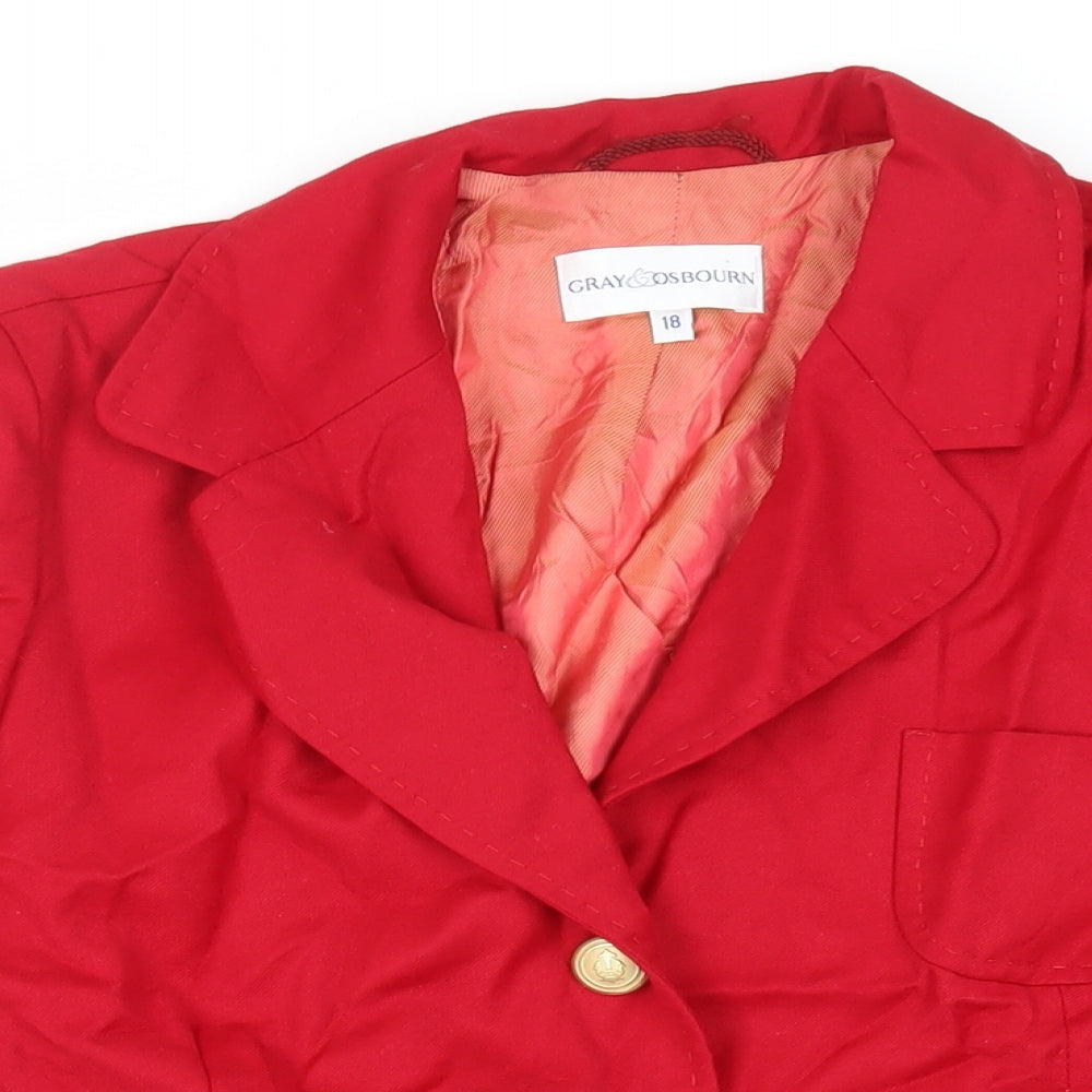 Womens UK Size 18 Gray Osbourn Red Jacket
