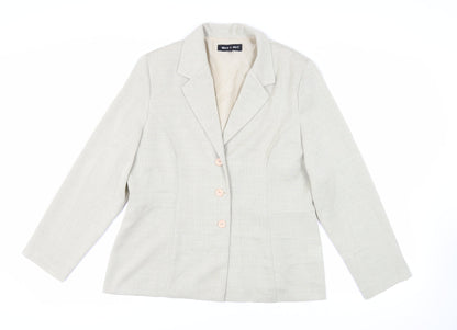 Warp+Weft Womens Green Jacket Blazer Size 16 Button