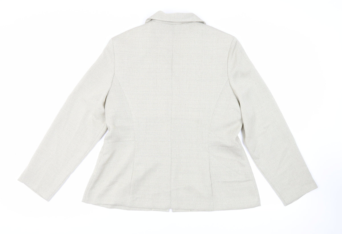 Warp+Weft Womens Green Jacket Blazer Size 16 Button