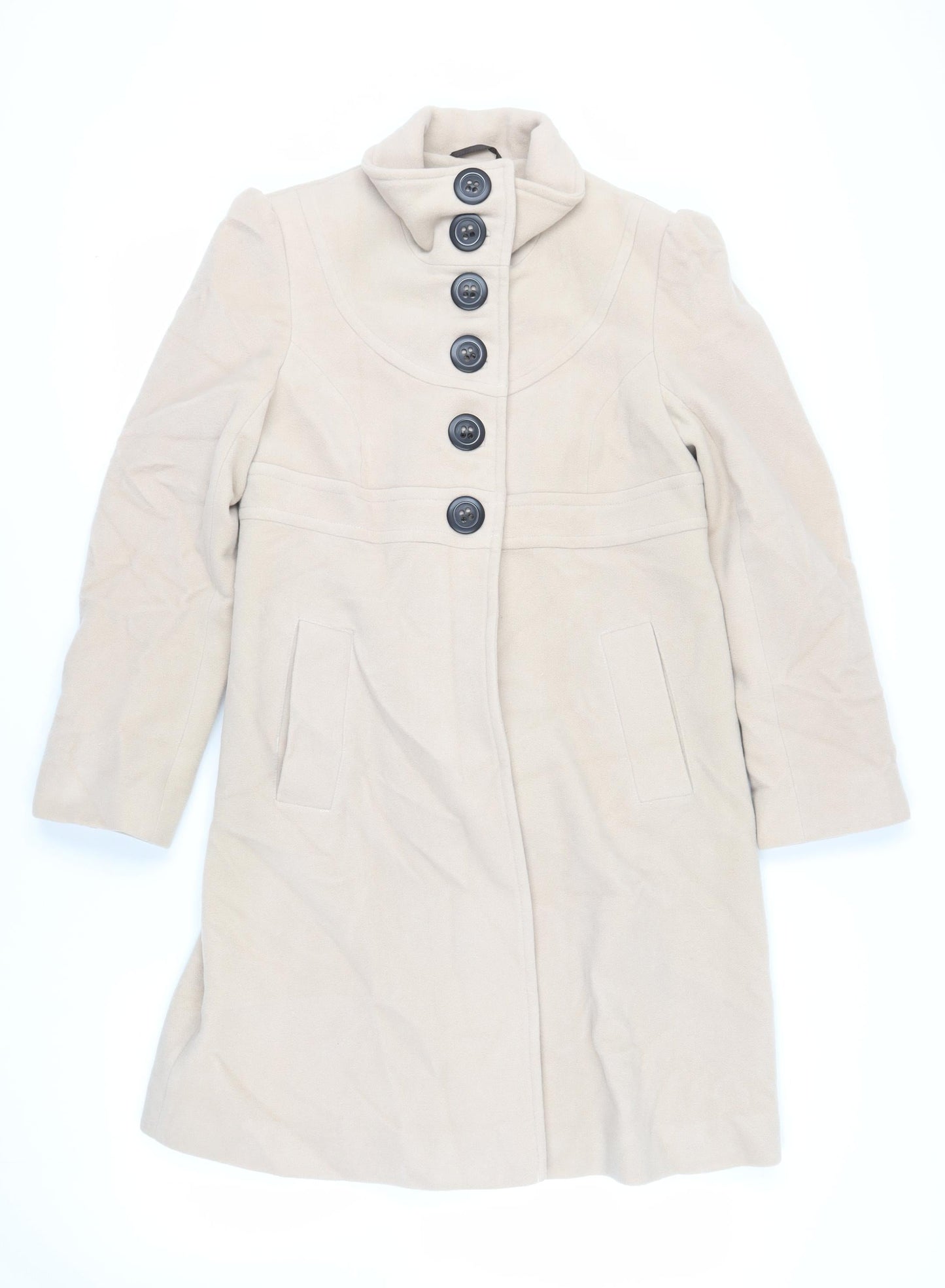 Womens UK Size 10 NEXT Beige Pea Coat