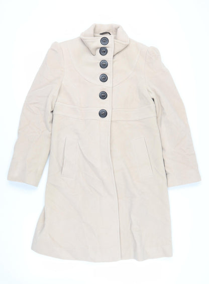 Womens UK Size 10 NEXT Beige Pea Coat