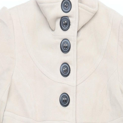 Womens UK Size 10 NEXT Beige Pea Coat