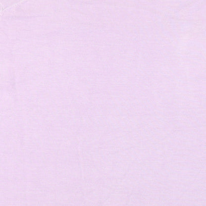 Cavita Womens Purple Viscose Basic T-Shirt Size M Square Neck
