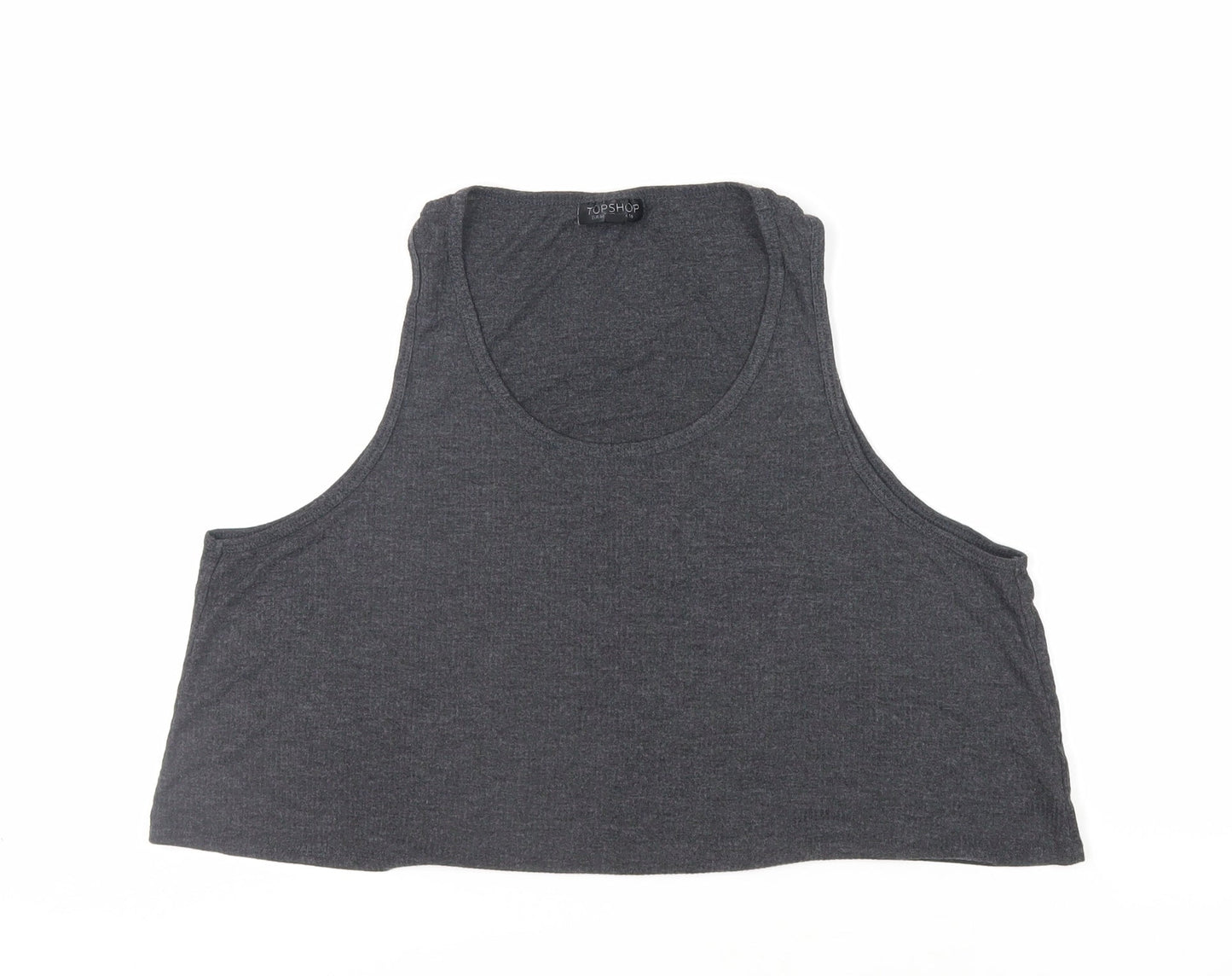Womens UK Size 16 Topshop Grey Cropped Tank