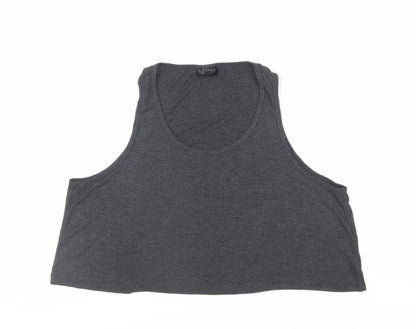 Womens UK Size 16 Topshop Grey Cropped Tank