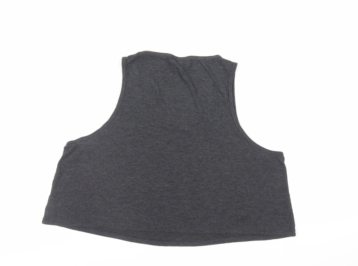 Womens UK Size 16 Topshop Grey Cropped Tank