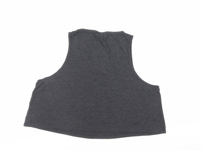 Womens UK Size 16 Topshop Grey Cropped Tank