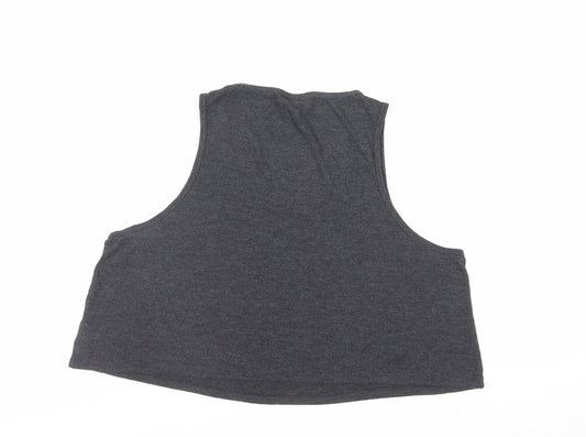 Womens UK Size 16 Topshop Grey Cropped Tank