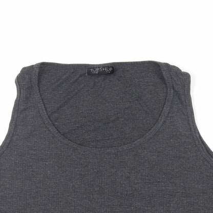 Womens UK Size 16 Topshop Grey Cropped Tank