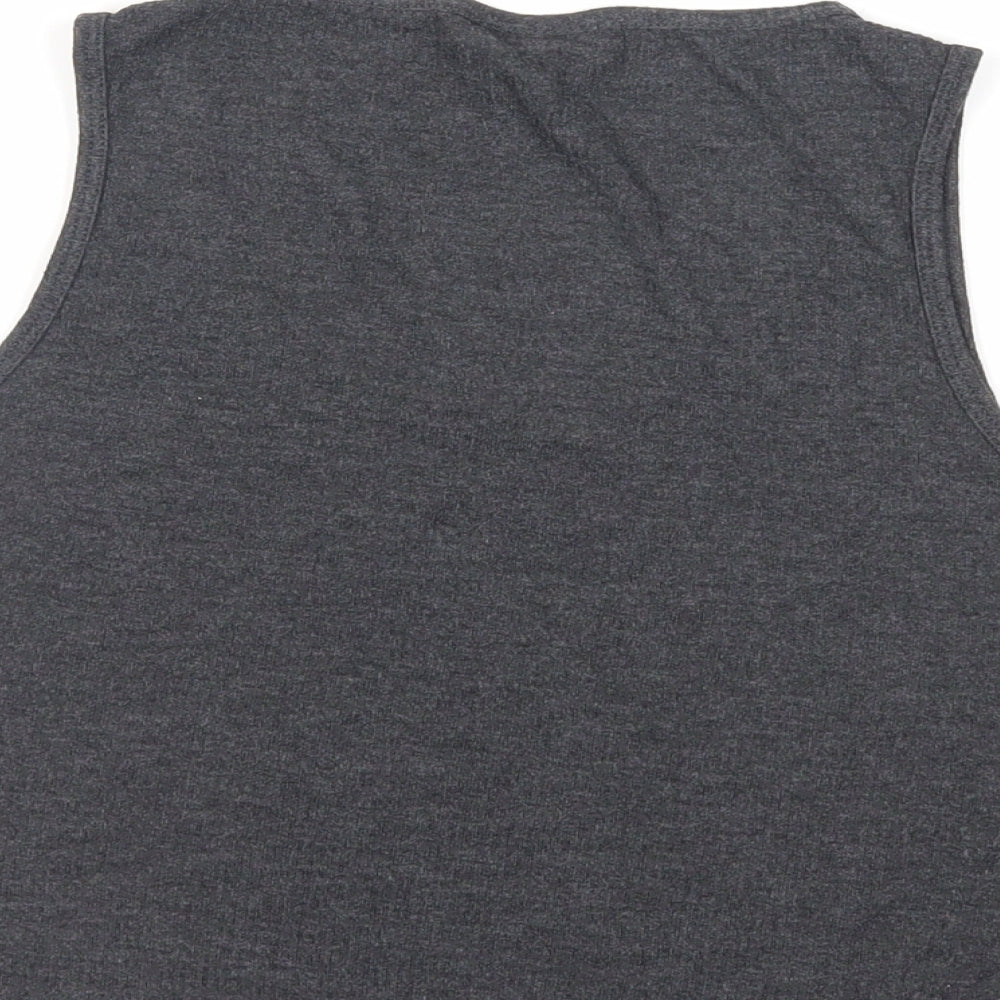 Womens UK Size 16 Topshop Grey Cropped Tank