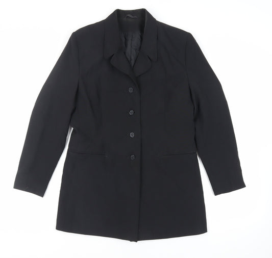 Classic Woman Womens Black Jacket Blazer Size 12 Button