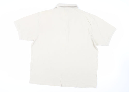 Zantos Mens Beige Cotton Polo Size 2XL Collared Button