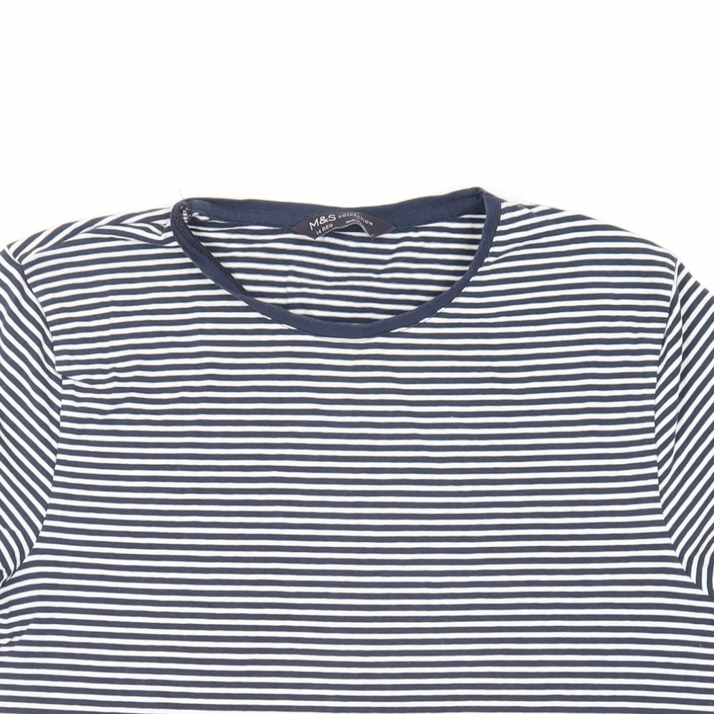 Womens UK Size 14 Marks and Spencer Blue Basic T-Shirt