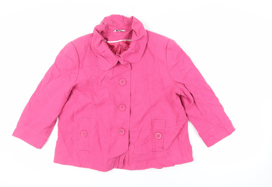 Klass Womens Pink Jacket Blazer Size 18 Button