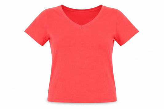 Womens UK Size 10 New Look Red Basic T-Shirt