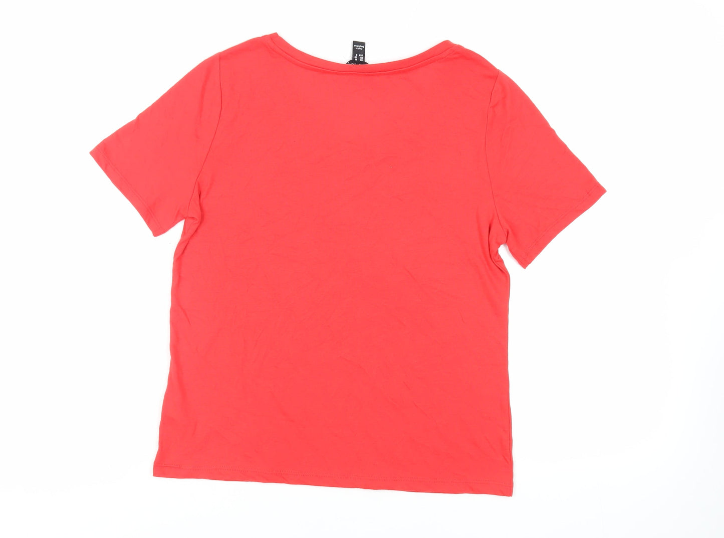 Womens UK Size 10 New Look Red Basic T-Shirt