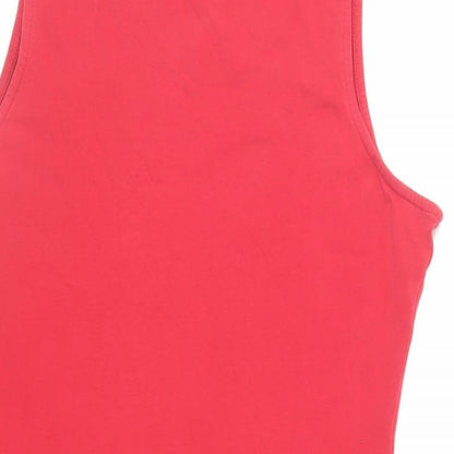 Dorothy Perkins Womens Red Cotton T-Shirt Dress Size 14 Crew Neck Pullover