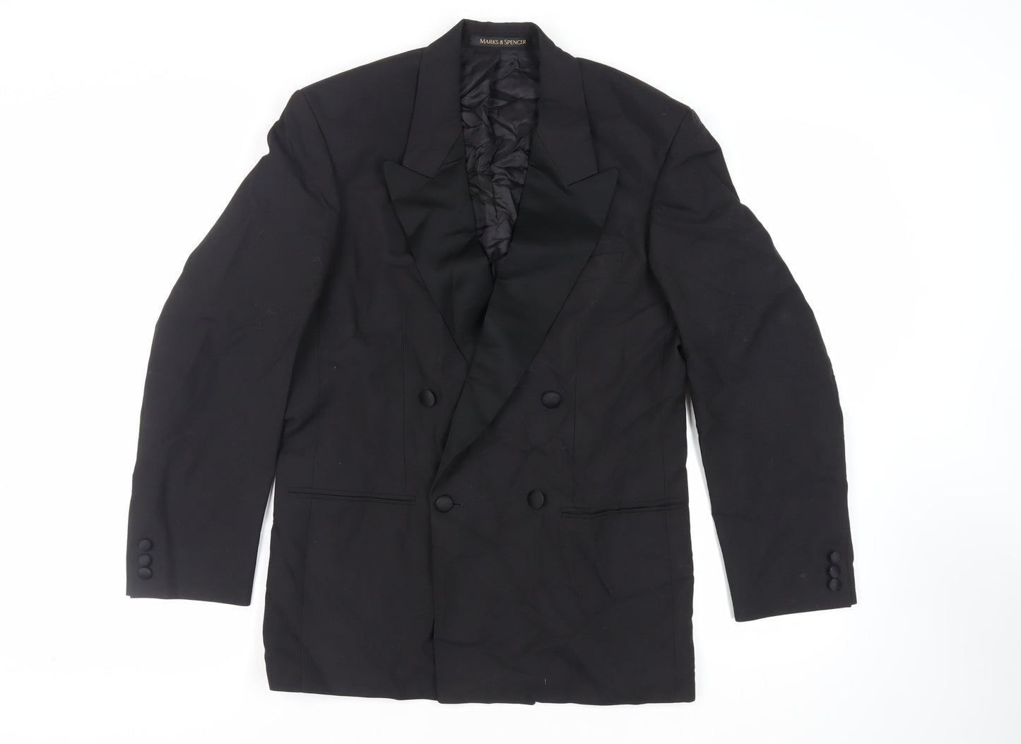 Mens UK Size 36 Marks and Spencer Regular Black Suit Tuxedo